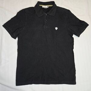 VERSACE COLLECTION V LOGO BLACK COTTON GOLF POLO SHIRT WOMENS SIZE LARGE